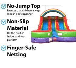 12 foot rainbow inflatable water slide graphic2 double lane 174862 1 12' Rainbow Double Slide